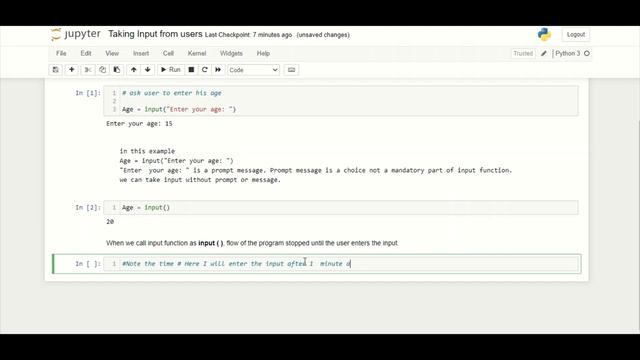 Take Input from users in Python