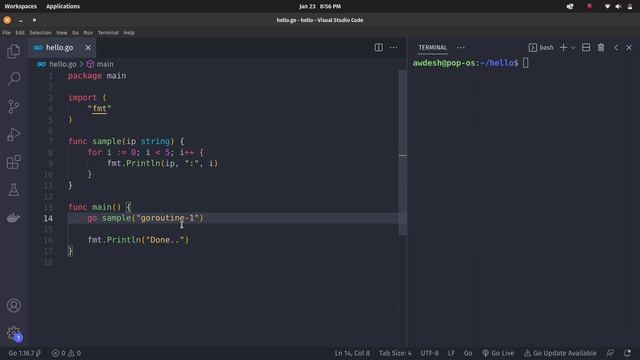 Go (GoLang) Tutorial-3:  Concurrency using GoRoutines #coding #programming #golang #tutorial