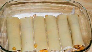 Каннеллони, фаршированные курицей и грибами