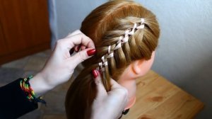 ПЛЕТЕНИЕ ЁЛОЧКА 2 КОСЫ С ЛЕНТОЙ