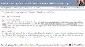 Chapter 11 Part 5 Information System Development and Programming Language