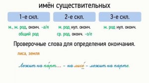 Типы склонений имён существительных (6 класс, видеоурок-презентация)