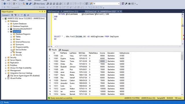User Defined Functions in SQL Server 2019