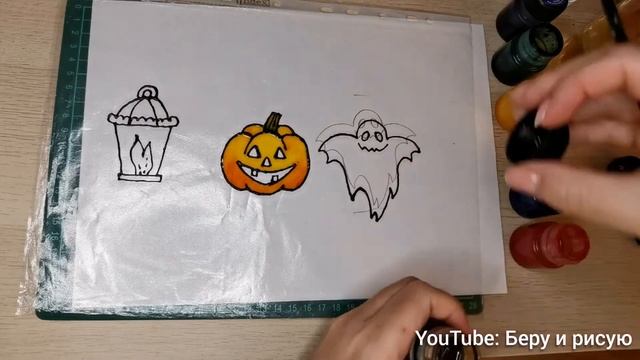 Как сделать витраж на стакане. Создаём светильник для свечи на Хеллоуин. смотреть онлайн
