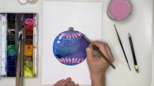 Рисуем новогоднюю игрушку. Как нарисовать новогодний шарик на ёлку. Урок рисования для детей.