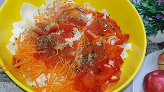 Шикарная КАПУСТА! Этот рецепт меня покорил простотой и вкусом! Салат По-Корейски из Капусты! Cabbag смотреть онлайн