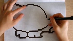 Как нарисовать котёнка по клеточкам.