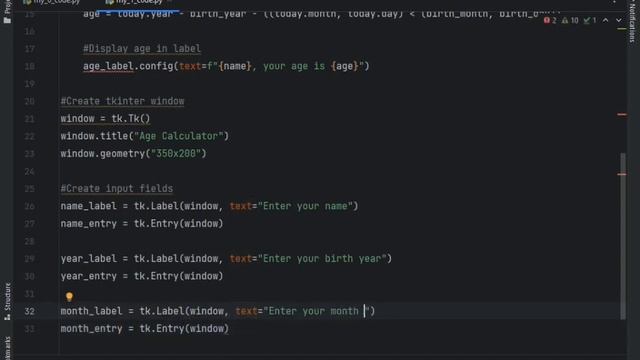 Building an Age Calculator in Python using Tkinter & Datetime Module | beginner's guide
