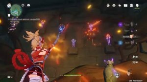 Genshin Impact. Остров Цуруми. Пик Сирикоро. Загадка с факелами. Спуск воды.