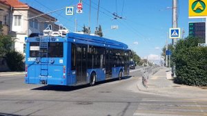 Севастопольский Троллейбус- Тролза 5265.02 Мегаполис №2097 выезжает из управление после ремонта