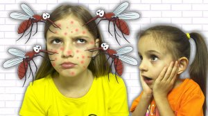 Забавная история о том как Лида и Катя спасаются дома от комаров и другие игры Лиды