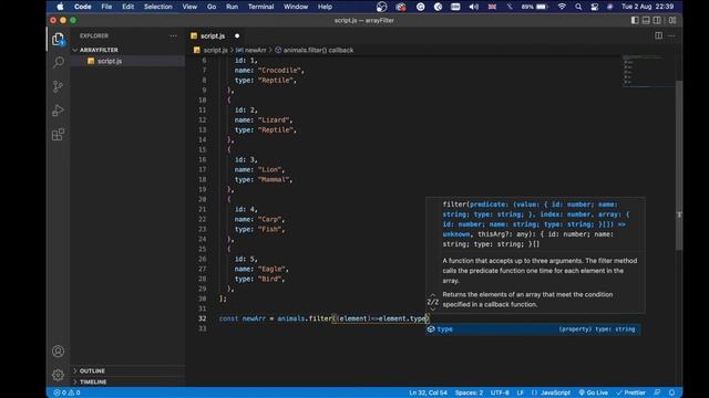 Learn JS Filter() Array Method | JavaScript Arrays | Javascript Tutorial