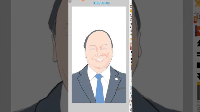 Draw a portrait of Prime Minister Nguyen Xuan Phuc on an ipad, draw a portrait with a tablet