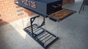 Мангал по принципу тенсегрити.