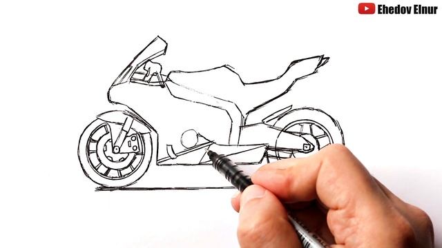 Как нарисовать Мотоцикл | Уроки рисования | Yamaha R-1 смотреть онлайн