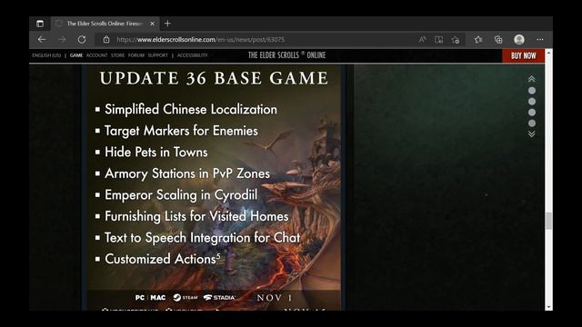 ESO Firesong DLC is LIVE on PC:Mac! Coming to Consoles November 15th 2022! смотреть онлайн