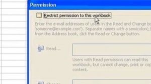Microsoft Office Excel 2003 Create content with restricted permission