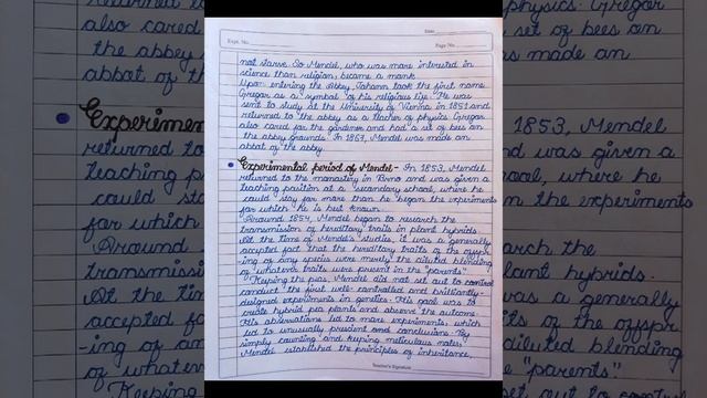 CBSE Class 12 English project file on fictitious interview with Mendel|Boards