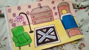 Рум-тур по домику в тетради/ своими руками ?