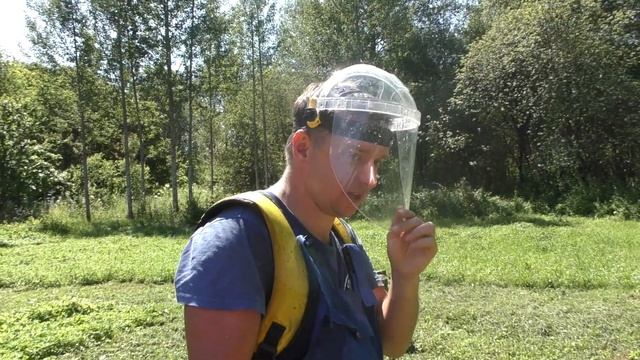 Щиток защитный НБТ ВИЗИОН. Лучшая маска для работы с триммером и бензопилой на Вашем садовом участк смотреть онлайн