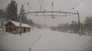 Норвегия.Вид из кабины машиниста.Часть 2.Подъём в горы.Линия-(Bergen)