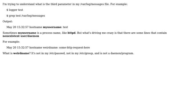 Unix & Linux: /var/log/messages reports non existent user смотреть онлайн