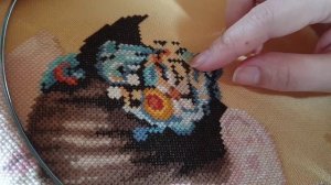 266 Моя скорость вышивки. Как я вышиваю. Живой процесс. Вышивка крестом.
