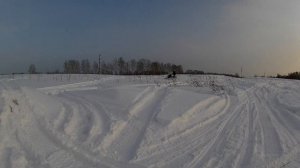 самодельные снегоход и мотособака, покатушки.