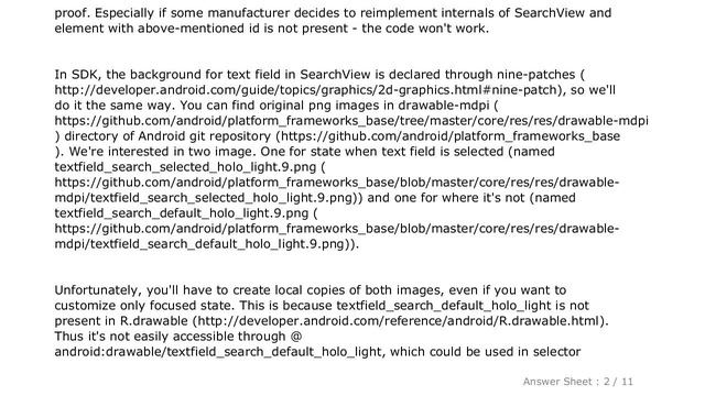 Android : Changing the background drawable of the searchview widget смотреть онлайн