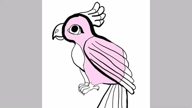 Рисуем розового какаду. смотреть онлайн