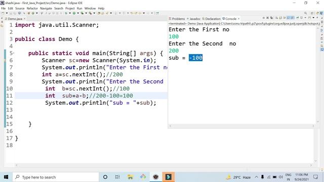 Arithmetic operations in java | Addition of two numbers in java | Addition program in java