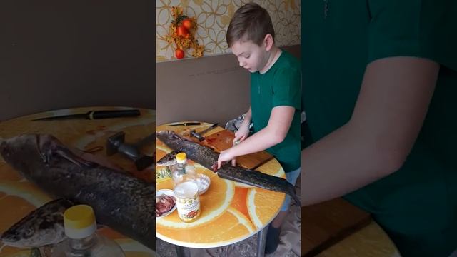 Вырезка гигантского сома на 5 кг и налим на 1,5 кг в духовке смотреть онлайн