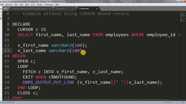 Tutorial 37 : CURSOR Based Record Datatype смотреть онлайн