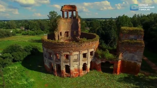 Взгляд сверху. Храм-ротонда Покрова Пресвятой Богородицы в Черепово смотреть онлайн