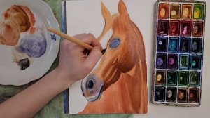 Horse Painting in Watercolor Demonstration| Как нарисовать лошадь акварелью