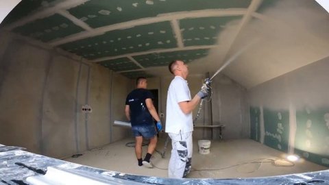 Механизированное шпаклевание. Шнековый аппарат. Graco/ Aspro