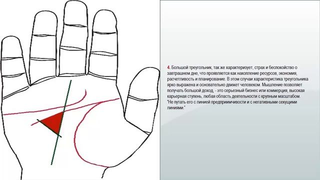 Хиромантия: Денежный треугольник, Линия меркурия (Ментальный треугольник, Линия Предприимчивости) смотреть онлайн