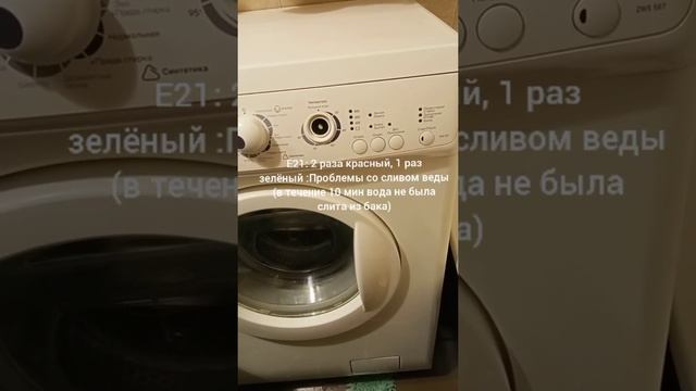 Zanussi ошибка E21 / Zanussi error E21