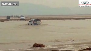 Новый бензиновый Haval H9 (Хавал Н9) переезжает через реку