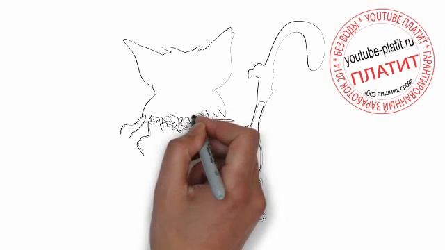 Как легко нарисовать кота со сломанным хвостом смотреть онлайн