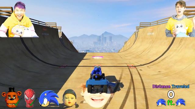 Jumping SQUID GAME Cars Across The WHOLE MAP In GTA 5!? смотреть онлайн