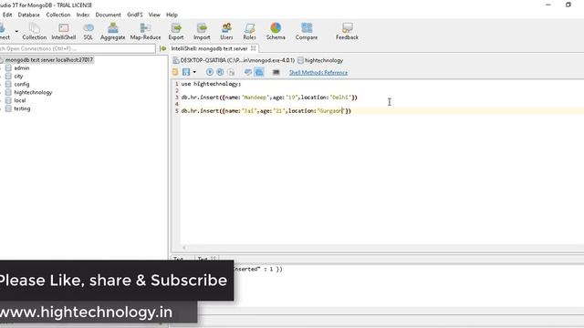 Mongodb Tutorial for Beginners - Insert document in mongodb