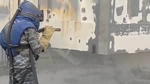 Пескоструйная очистка прицепа. Пескоструй.