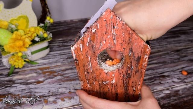 Пасхальные поделки Дом из картона своими руками / DIY Cardboard Home with a spring decor