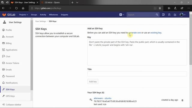 Primerva vez con Gitlab y generación de una llave SSH смотреть онлайн