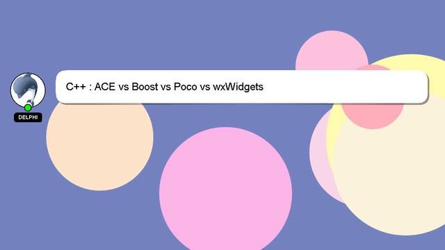 C++ : ACE vs Boost vs Poco vs wxWidgets смотреть онлайн