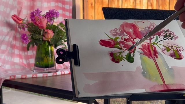 Акварельный Натюрморт (Пеларгония щитовидная) в стиле Веры Яснопольской. смотреть онлайн