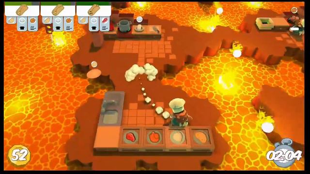 Overcooked 3 Stars Solo - Level 5-2 Fireball Burritos