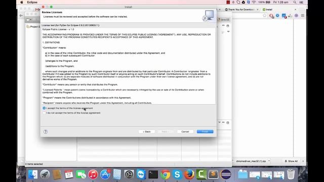 Selenium Python Tutorial - installing pydev plugin mac