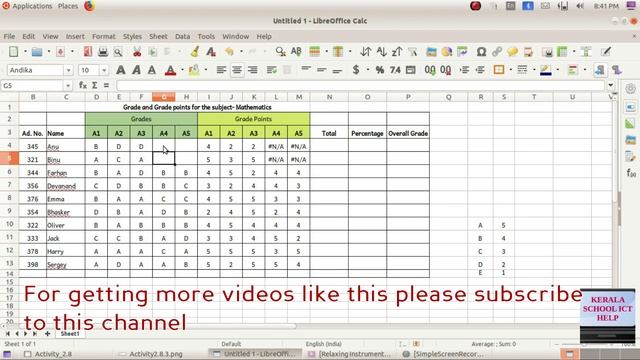Libre Office Calc- Grades to Grade point, Sum, percentage, Overall Grade смотреть онлайн